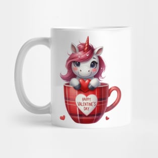 Valentine Unicorn In Tea Cup Mug